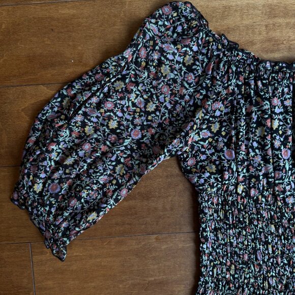 Anthropologie Floral Smocked Puff-Sleeve Blouse – XS - Picture 7 of 7